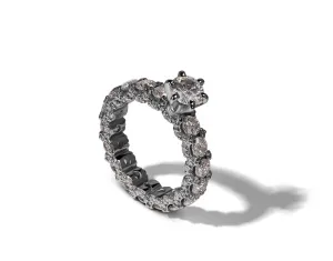 0.5 CARAT ICED OUT MOISSANITE EXTRAVAGANT SPARKLE RING