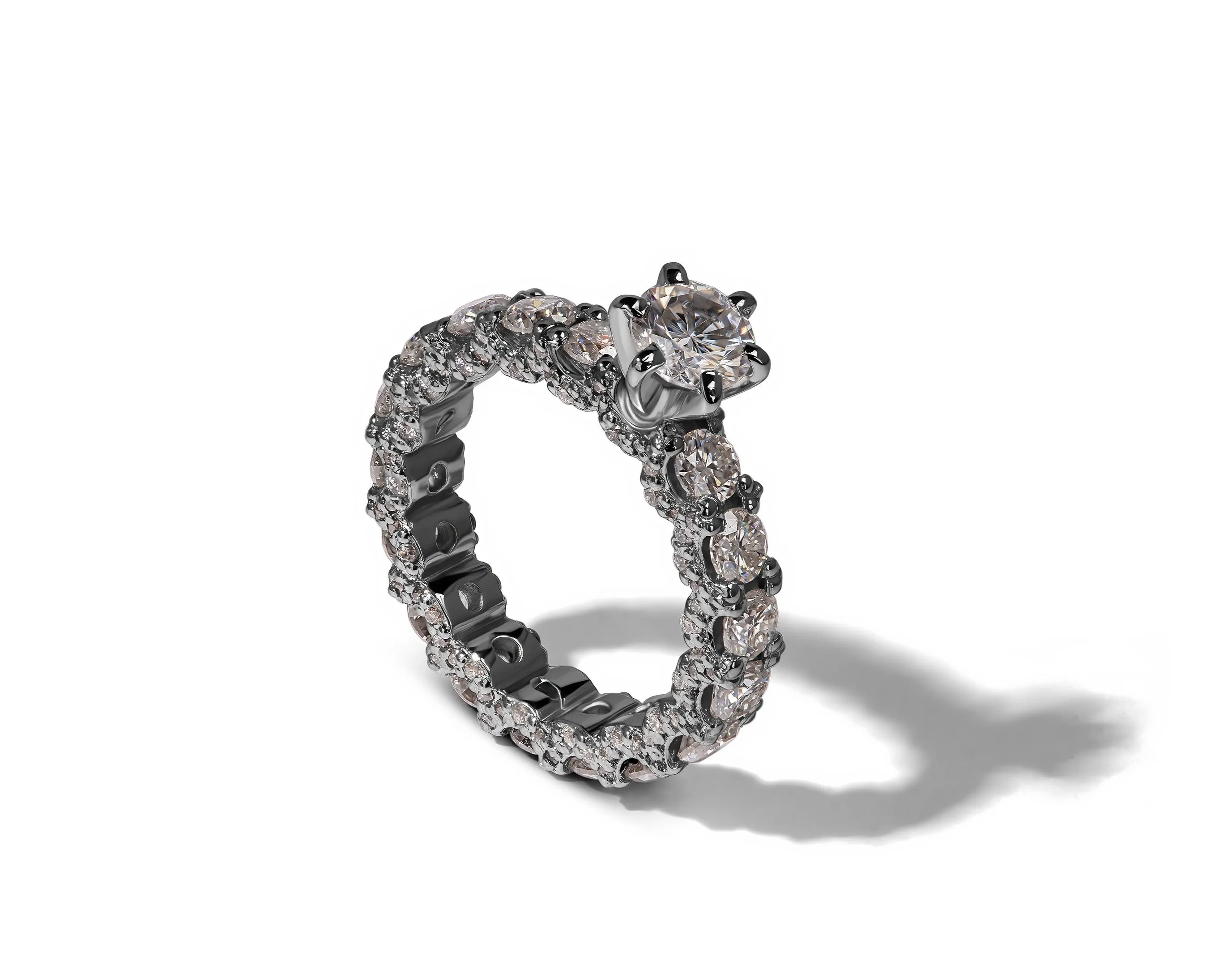 0.5 CARAT ICED OUT MOISSANITE EXTRAVAGANT SPARKLE RING
