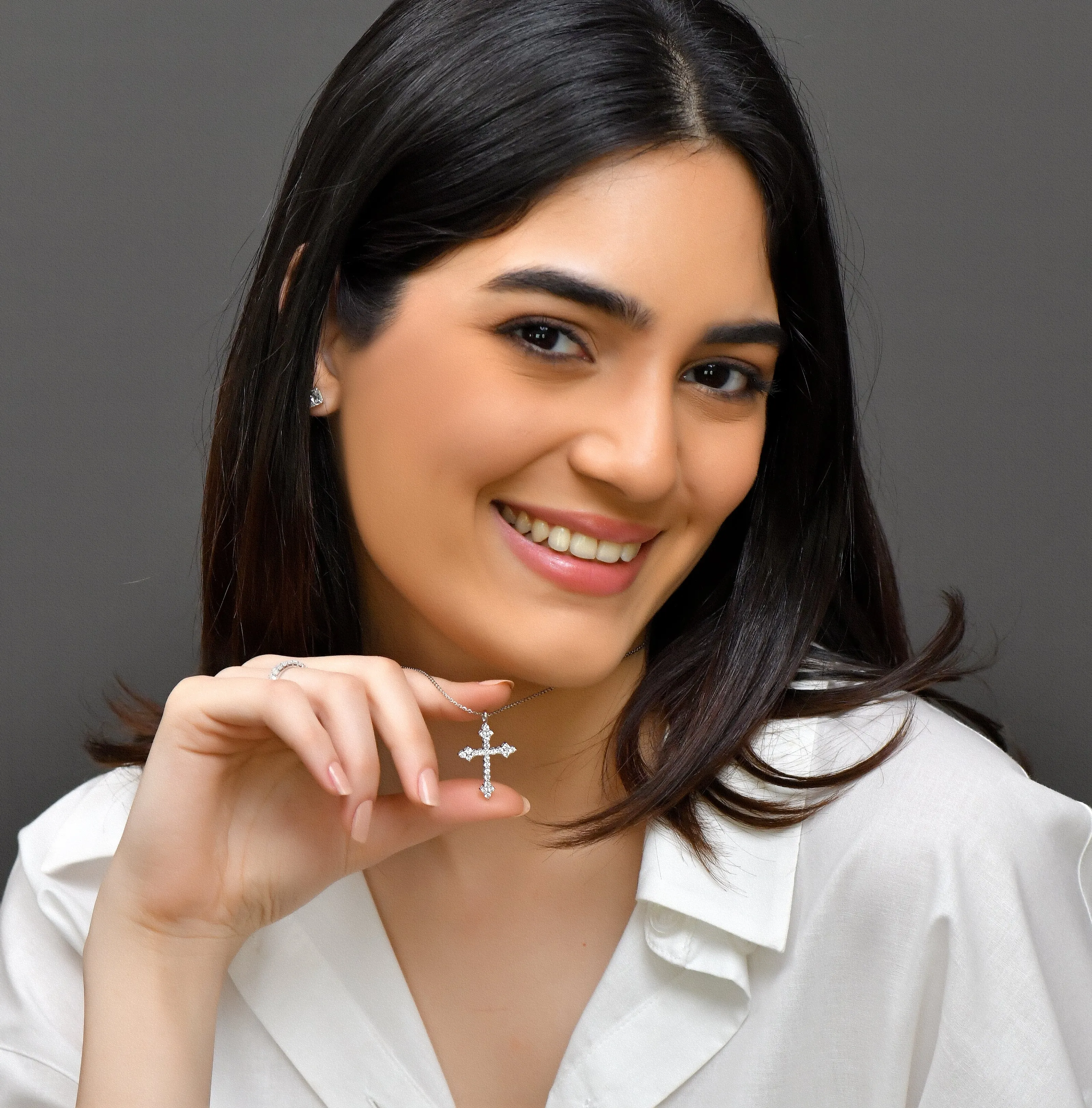 0.79 TW Diamond Cross Pendant