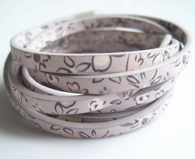 1 Meter Chinoiserie Flat Flower PU Leather Cord For Bracelet Necklace Anklet Making Rope DIY Fashion Jewelry Findings 5*2mm