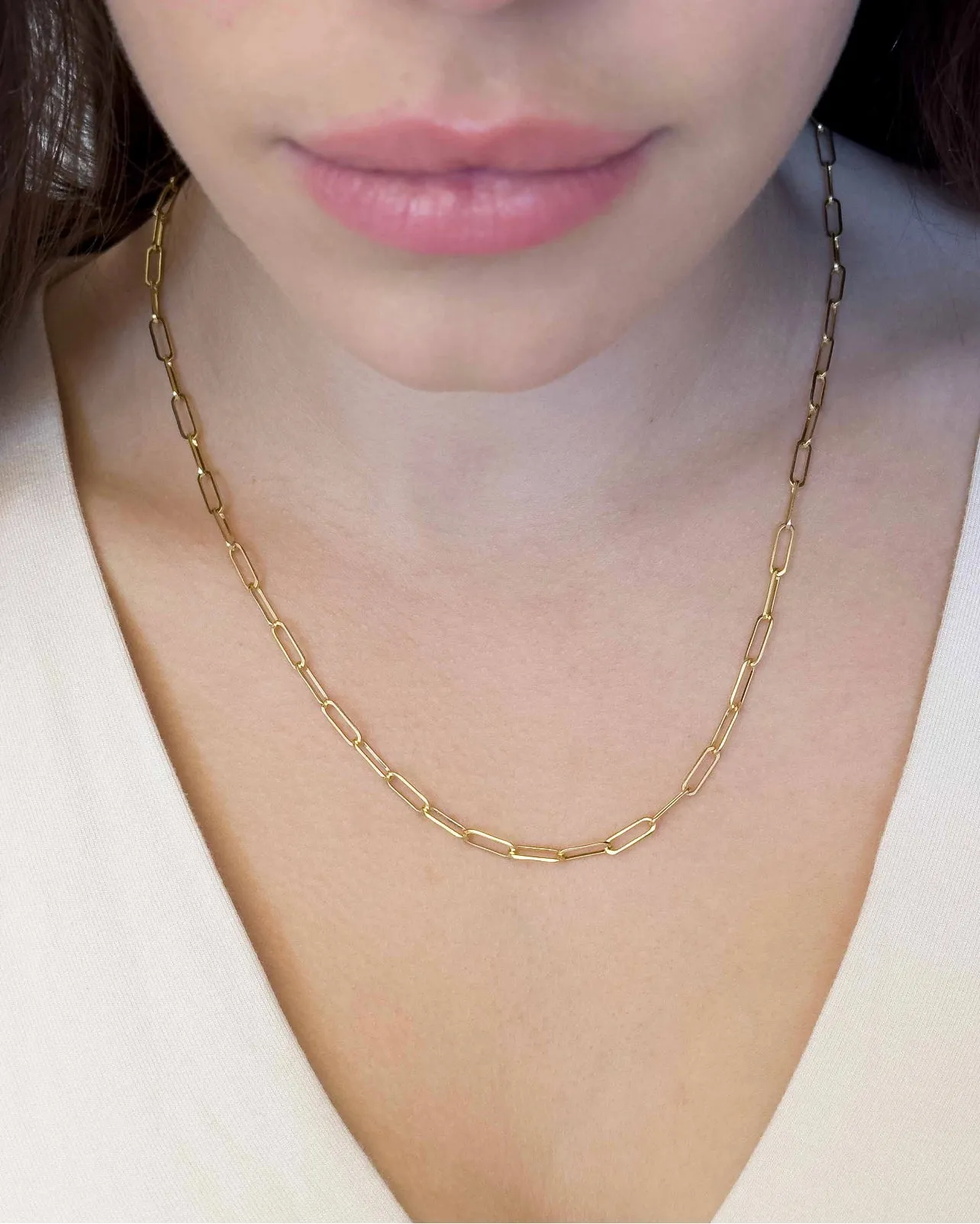 10k Gold Paperclip Chain Necklace