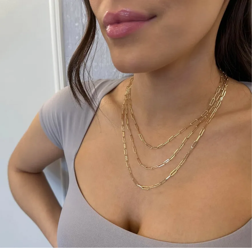 10k Gold Paperclip Chain Necklace