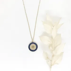 10k Yellow Gold Evil Eye CZ Necklace