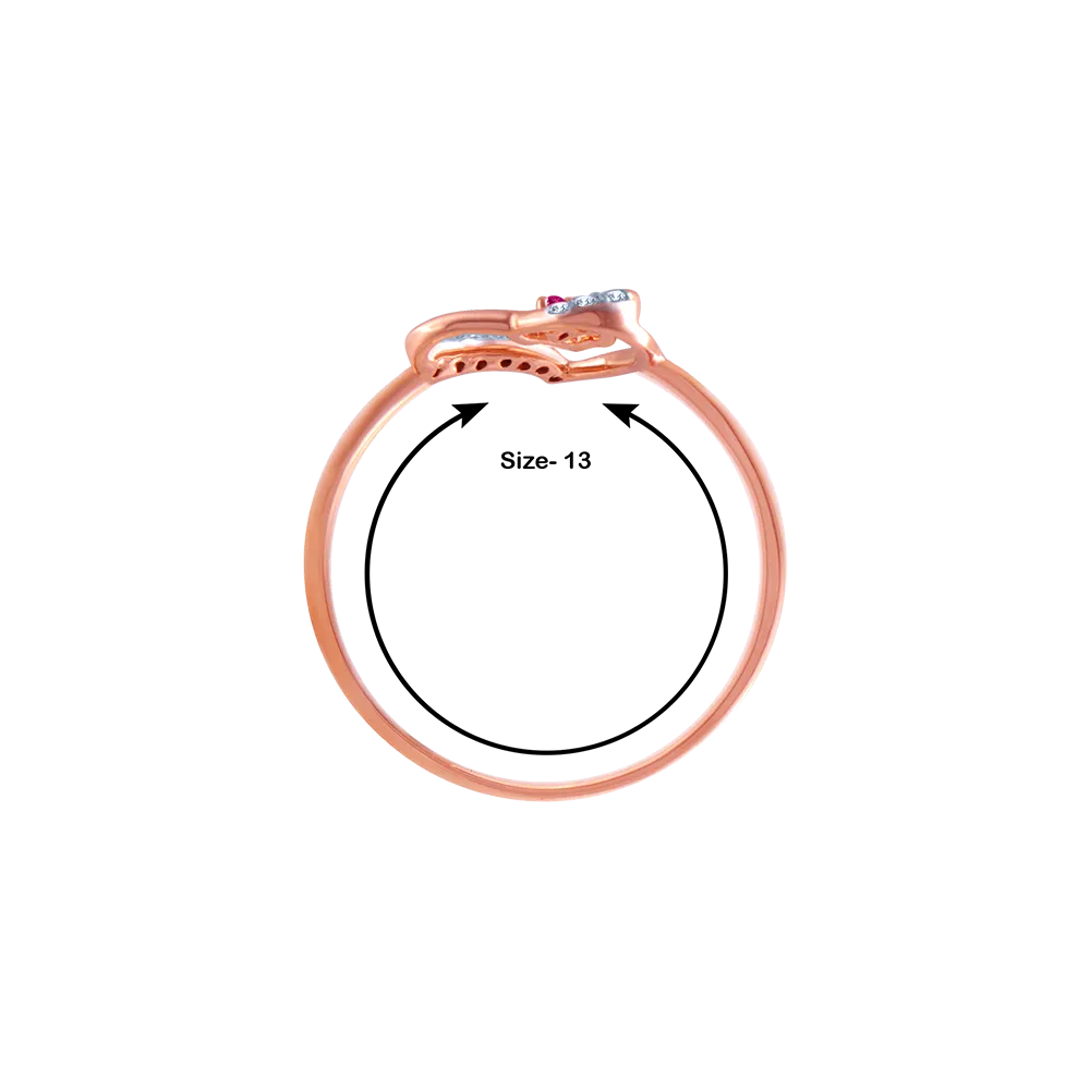14k (585) Rose Gold And Diamond Ring For Women