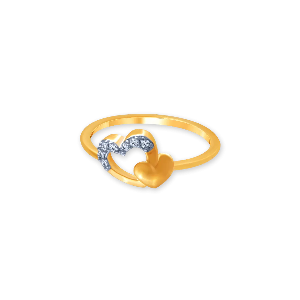 14k (585) Yellow Gold And Diamond Ring For Women