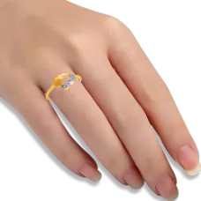 14k (585) Yellow Gold And Diamond Ring For Women