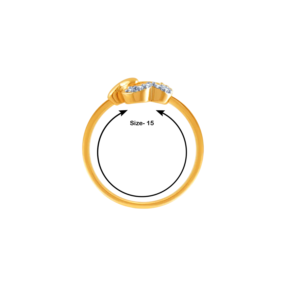 14k (585) Yellow Gold And Diamond Ring For Women