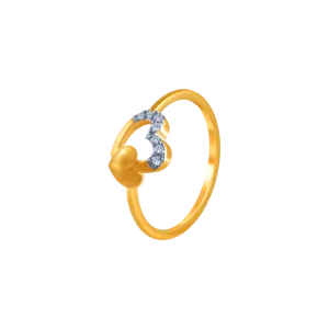 14k (585) Yellow Gold And Diamond Ring For Women