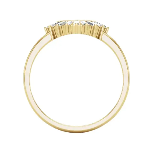 14K Gold 1/4 CTW Natural Diamond Deco Style Contour Band