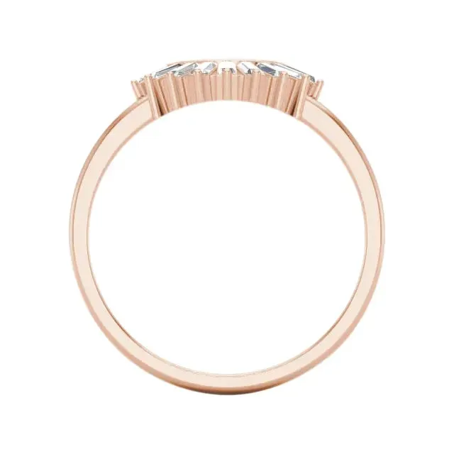 14K Gold 1/4 CTW Natural Diamond Deco Style Contour Band