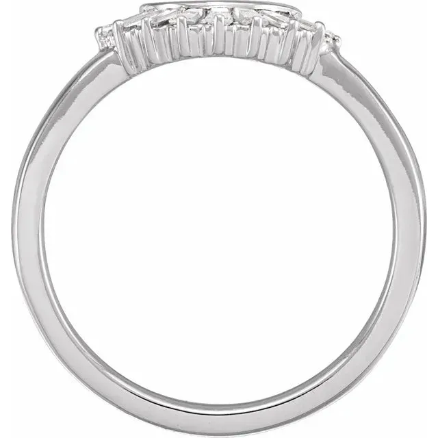 14K Gold 1/4 CTW Natural Diamond Deco Style Contour Band
