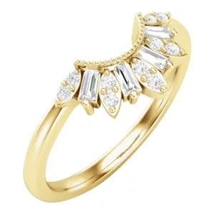 14K Gold 1/5 CTW Diamond Contour Band