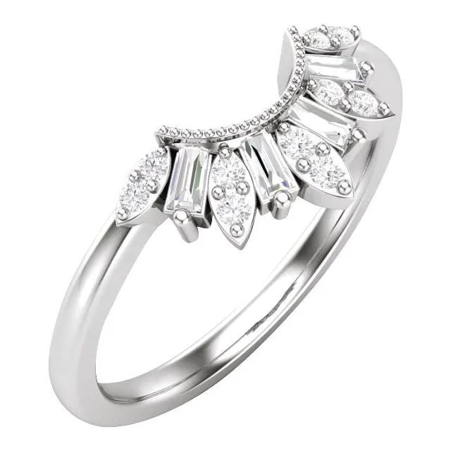 14K Gold 1/5 CTW Diamond Contour Band