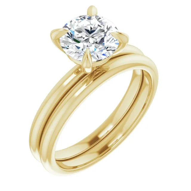 14K Gold 4 Claw Prongs Solitaire Engagement Ring Custom