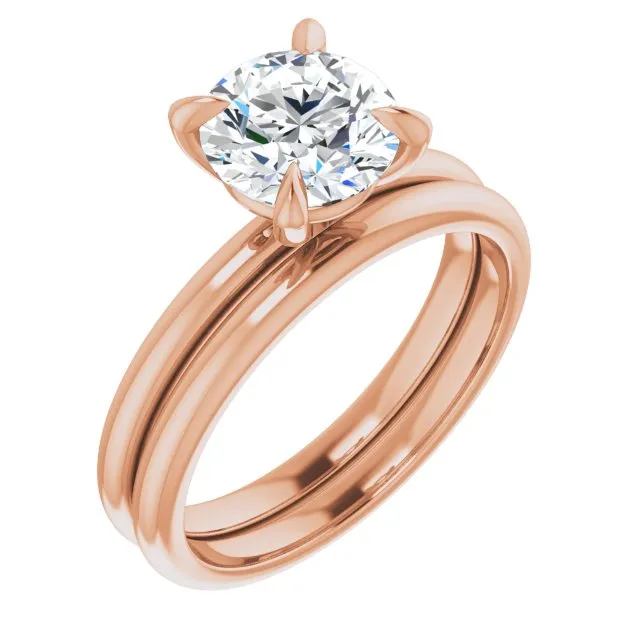 14K Gold 4 Claw Prongs Solitaire Engagement Ring Custom