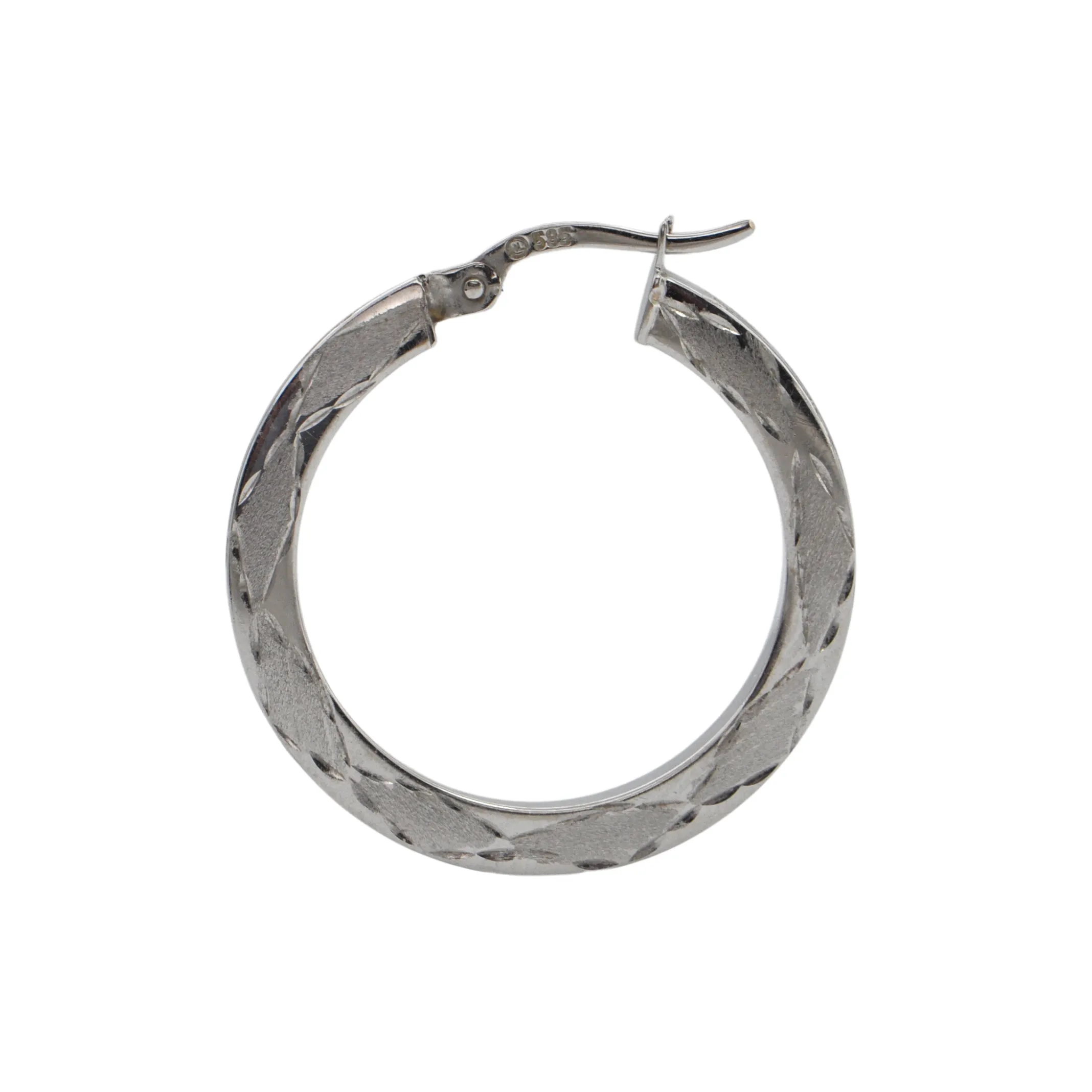 14K White Gold Hoop Earrings