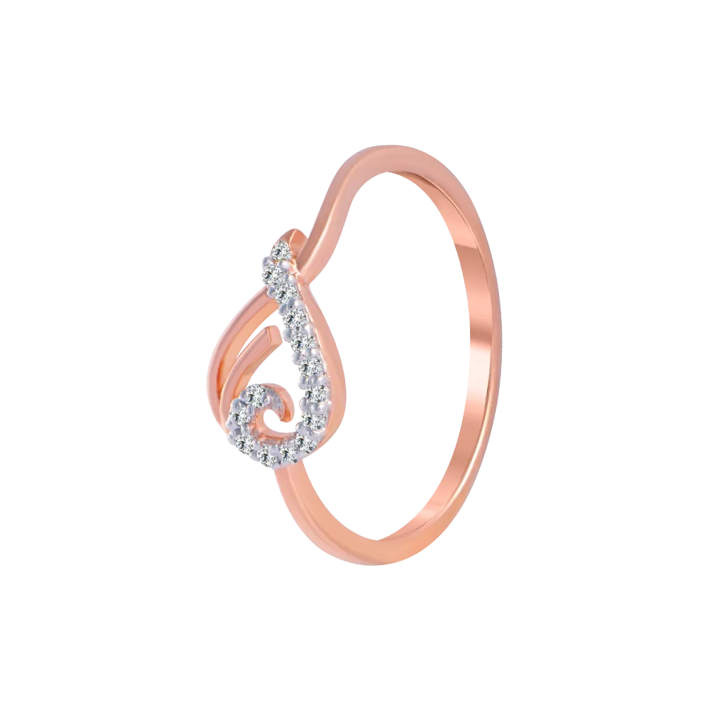 14KT (585) Rose Gold And Diamond Ring For Women