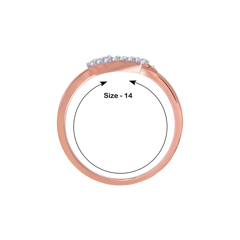 14KT (585) Rose Gold And Diamond Ring For Women