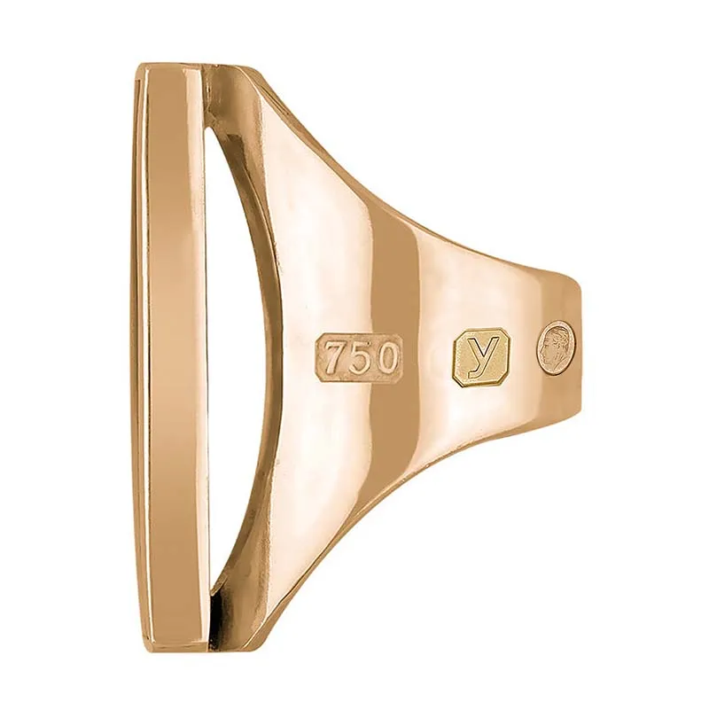 18ct Rose Gold Blue John King's Coronation Hallmark Large Square Ring D