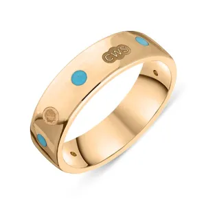 18ct Rose Gold Turquoise King's Coronation Hallmark 6mm Ring D