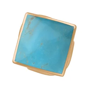 18ct Rose Gold Turquoise King's Coronation Hallmark Medium Rhombus Ring D