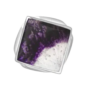 18ct White Gold Blue John King's Coronation Hallmark Small Rhombus Ring D