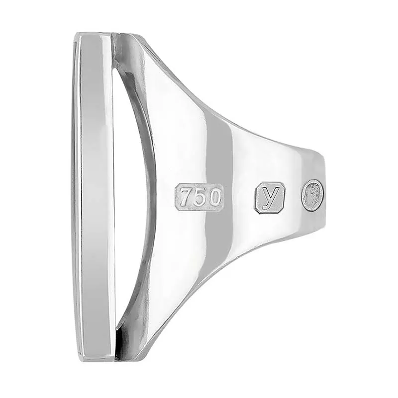 18ct White Gold Turquoise King's Coronation Hallmark Large Square Ring D