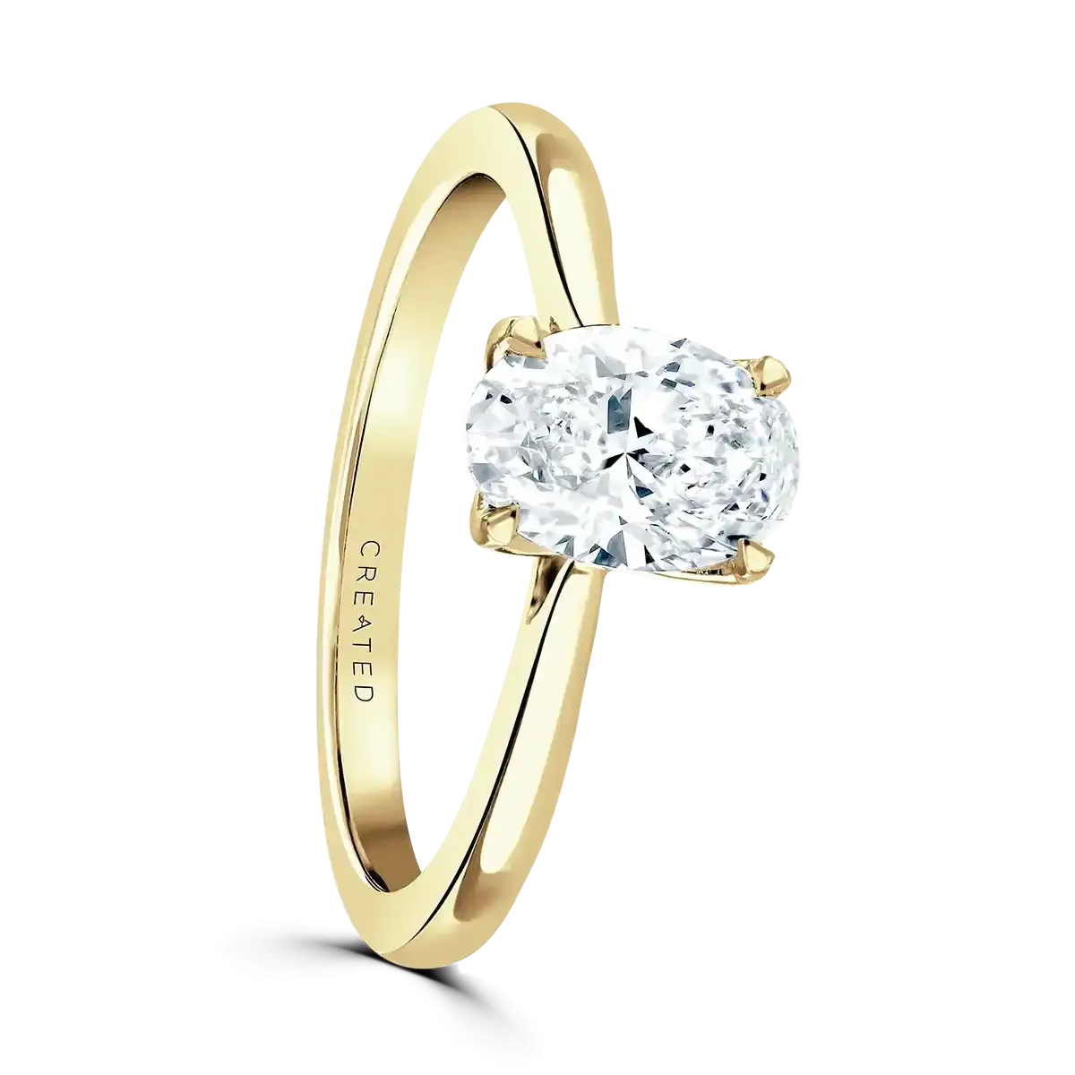18ct Yellow Gold 1ct Oval Cut Laboratory Grown Diamond Solitaire