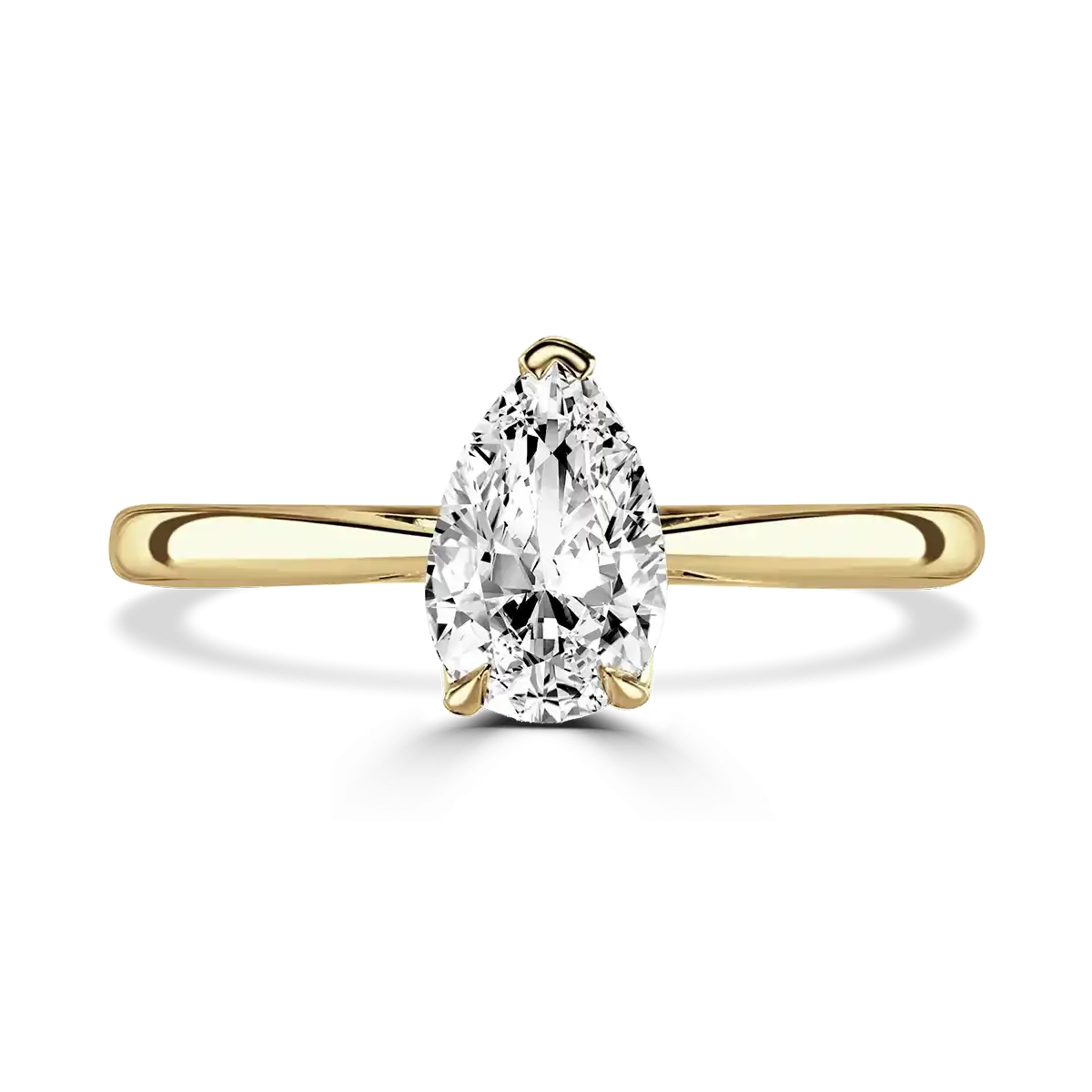 18ct Yellow Gold 2ct Pear Cut Laboratory Grown Diamond Solitaire