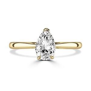 18ct Yellow Gold 2ct Pear Cut Laboratory Grown Diamond Solitaire