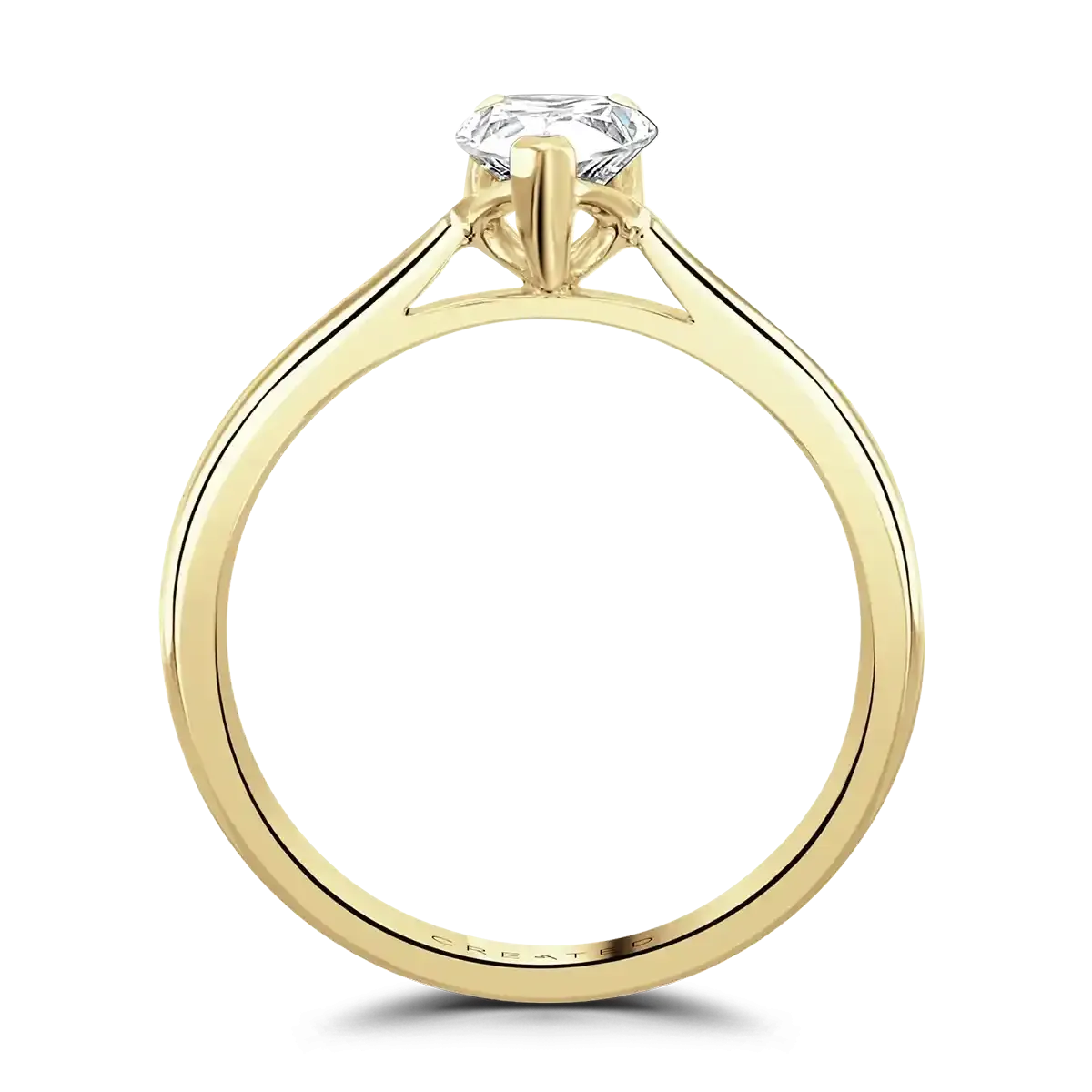 18ct Yellow Gold 2ct Pear Cut Laboratory Grown Diamond Solitaire