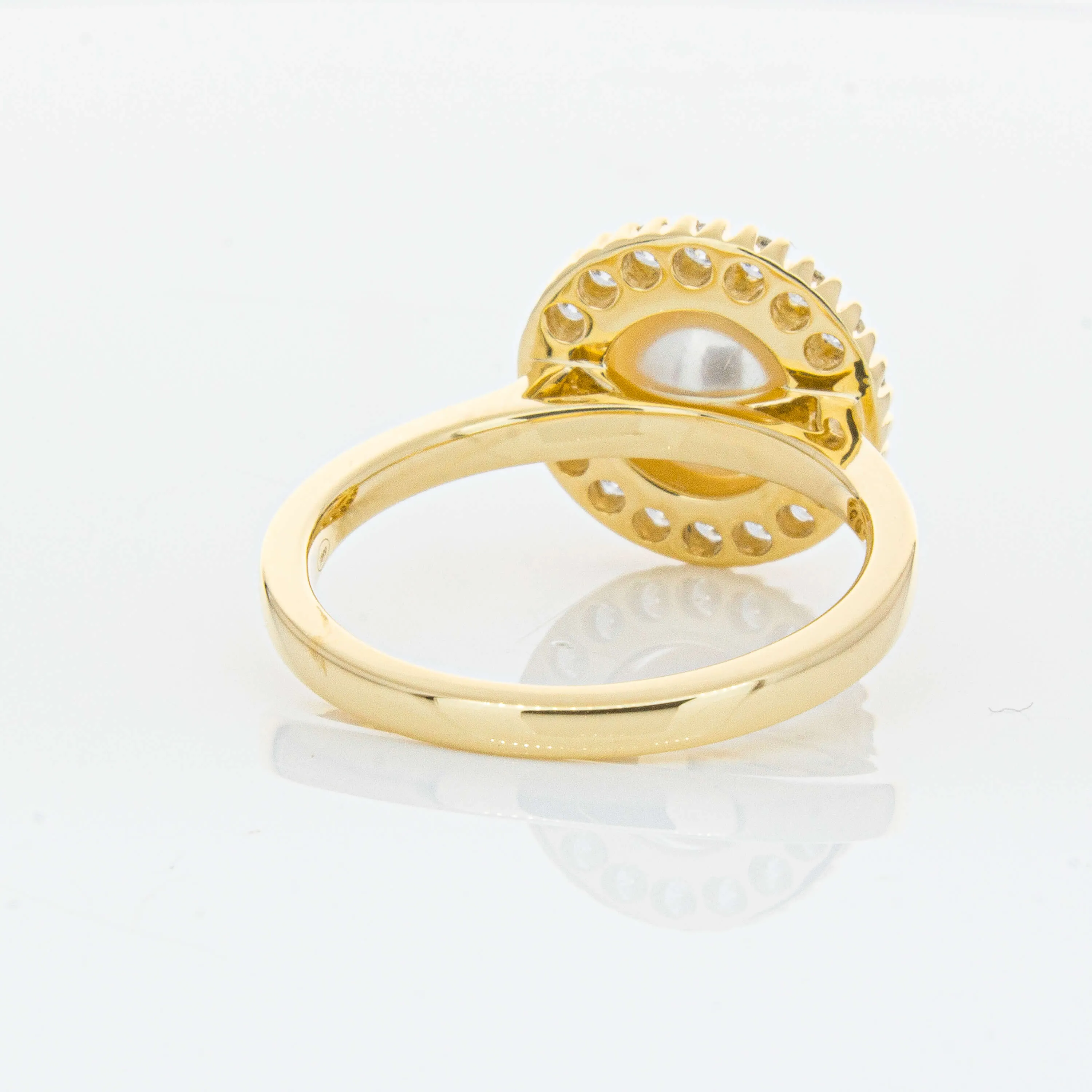 18ct Yellow Gold 7mm Akoya Pearl & Diamond Daisy Ring