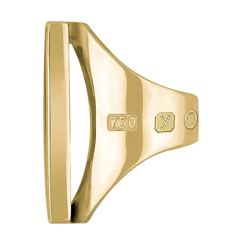 18ct Yellow Gold Blue John King's Coronation Hallmark Large Square Ring D