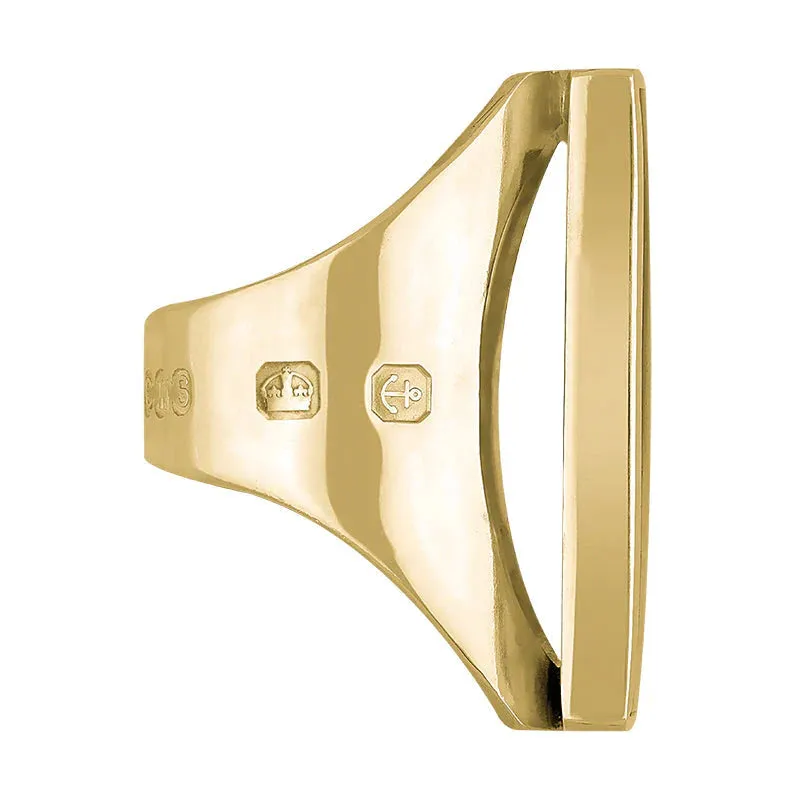 18ct Yellow Gold Blue John King's Coronation Hallmark Large Square Ring D