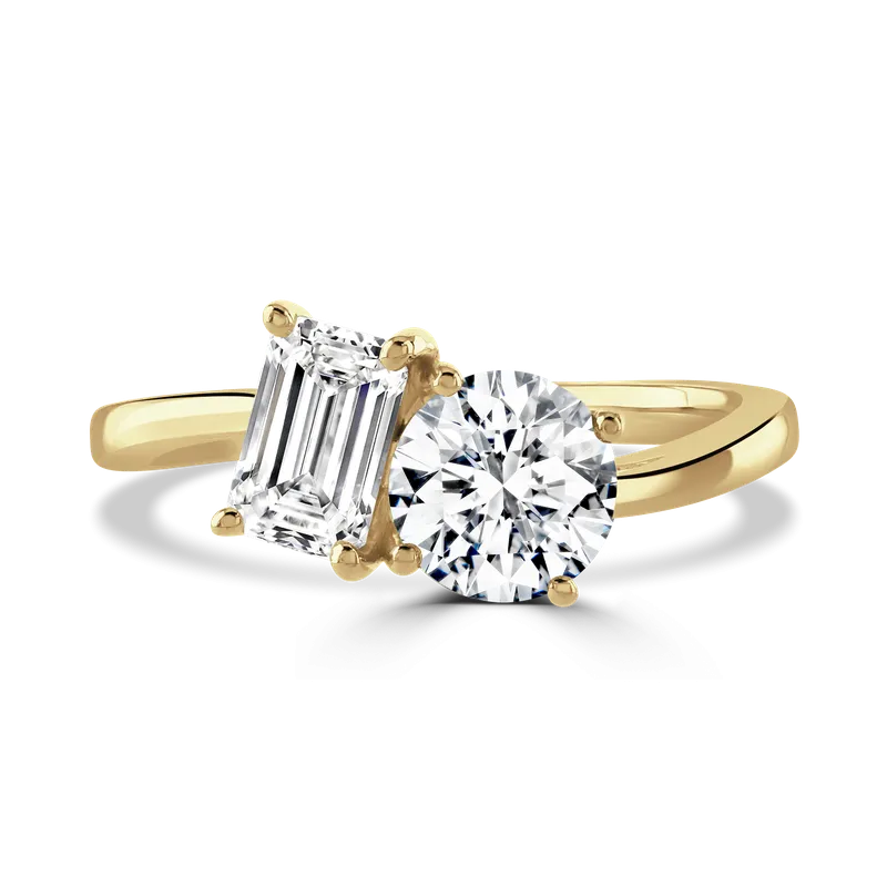 18ct yellow gold 'Toi et Moi' laboratory grown diamond 1.8ct ring