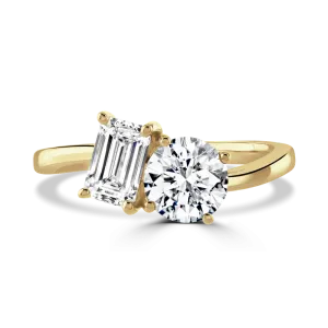18ct yellow gold 'Toi et Moi' laboratory grown diamond 1.8ct ring