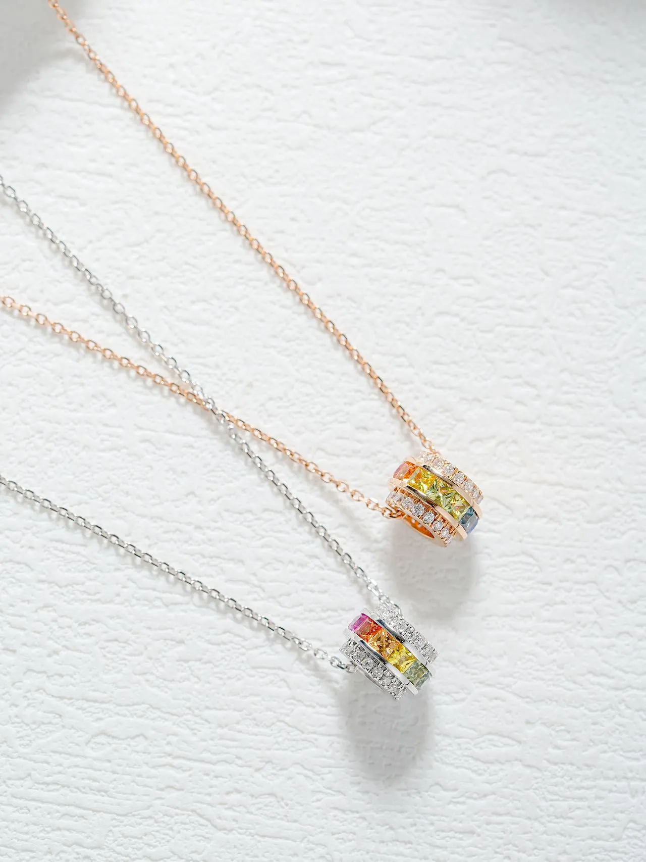 18k Gold Custom Baguette Wheel Necklace