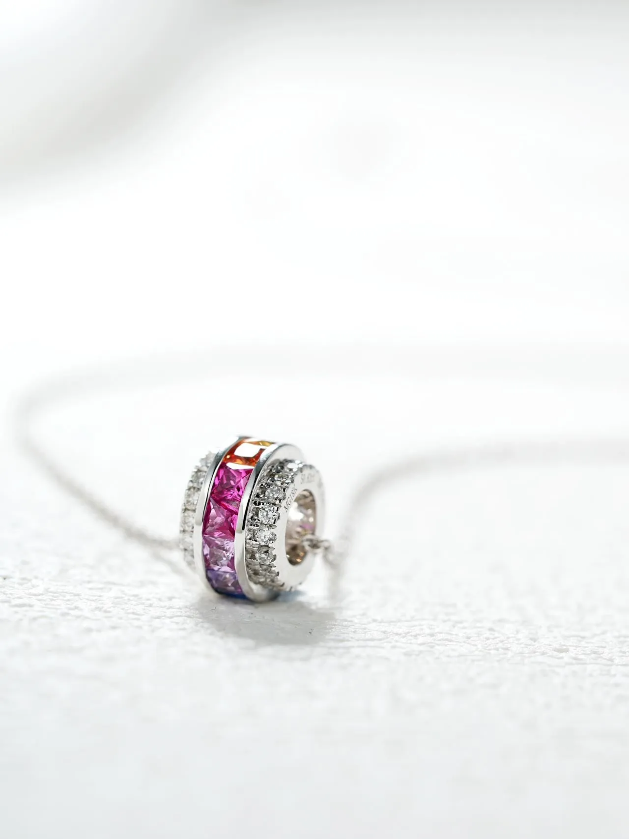 18k Gold Custom Baguette Wheel Necklace