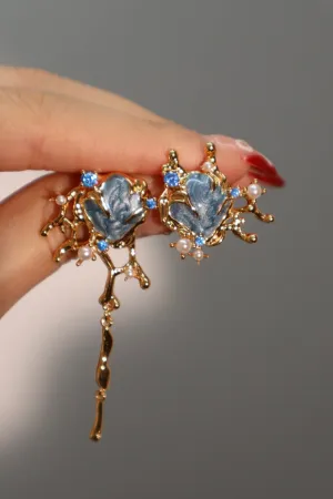 18K Real Gold Plated Blue Shell Earrings