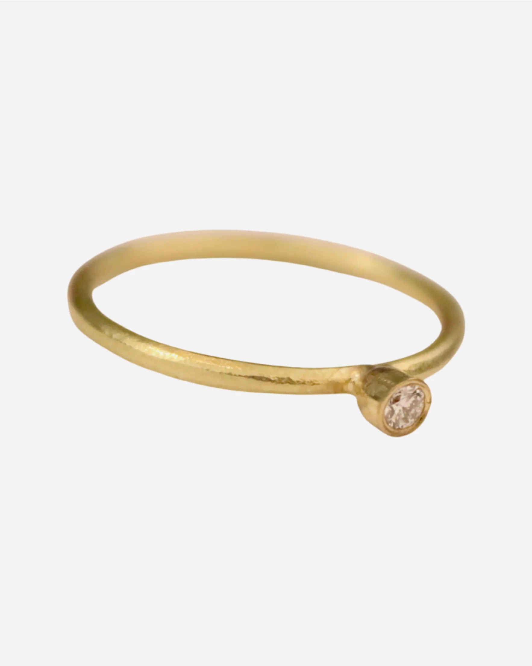18k Yellow Gold Dainty Diamond Solitaire Ring