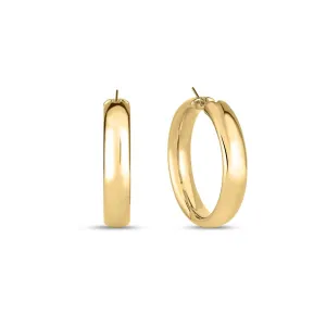 18k Yellow Gold Roberto Coin Large Round Hoop Earrings