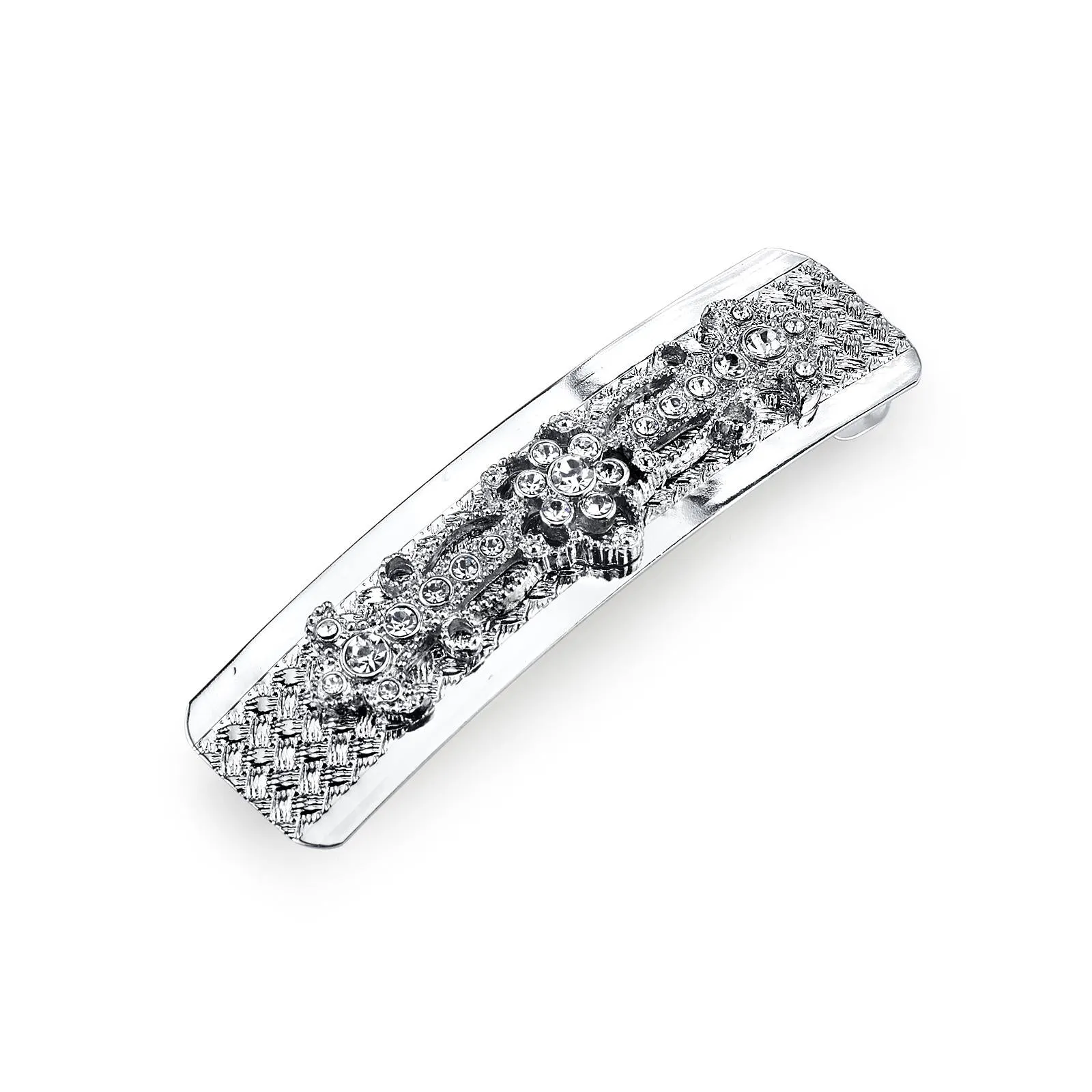 1928 Bridal Fleur De Cristal Rectangle Hair Barrette