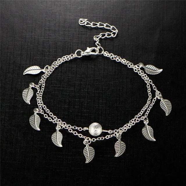 2018 Fashion Crystal Anklets For Women Gold Silver Color Boho Anklet Bracelet on the Leg Foot Bracelets Bohemian Jewelry New