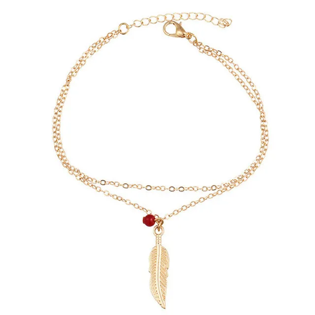 2018 Fashion Crystal Anklets For Women Gold Silver Color Boho Anklet Bracelet on the Leg Foot Bracelets Bohemian Jewelry New