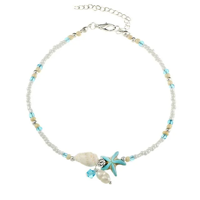2018 Fashion Crystal Anklets For Women Gold Silver Color Boho Anklet Bracelet on the Leg Foot Bracelets Bohemian Jewelry New