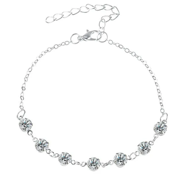2018 Fashion Crystal Anklets For Women Gold Silver Color Boho Anklet Bracelet on the Leg Foot Bracelets Bohemian Jewelry New
