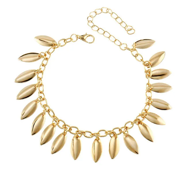 2018 Fashion Crystal Anklets For Women Gold Silver Color Boho Anklet Bracelet on the Leg Foot Bracelets Bohemian Jewelry New