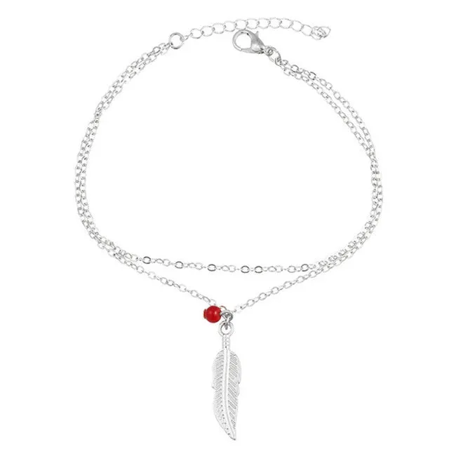 2018 Fashion Crystal Anklets For Women Gold Silver Color Boho Anklet Bracelet on the Leg Foot Bracelets Bohemian Jewelry New