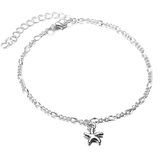 2018 Fashion Vintage Multiple Layers Anklets for Women Elephant Sun Pendant Charms Rope Chain Beach Summer Foot Ankle Bracelet