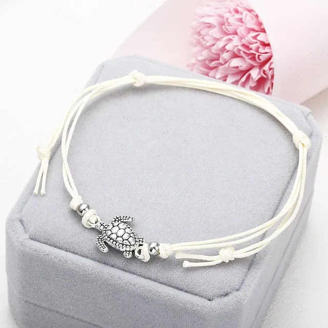 2018 Fashion Vintage Multiple Layers Anklets for Women Elephant Sun Pendant Charms Rope Chain Beach Summer Foot Ankle Bracelet